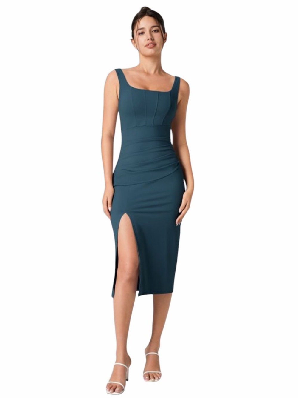 Halara - NWT Softlyzero Airy Corset Bodycon Midi Dress Blue Sz M